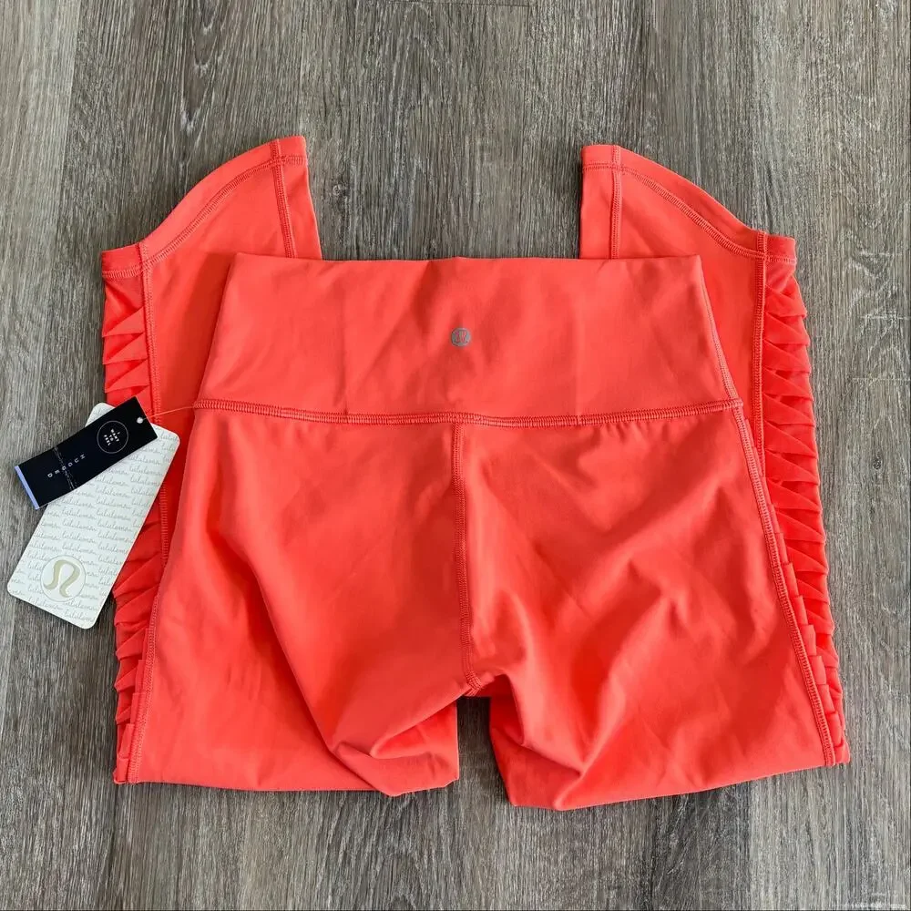 NWT Lululemon Sunshine Salutation Crop Legging in Cape Red - Size: 6